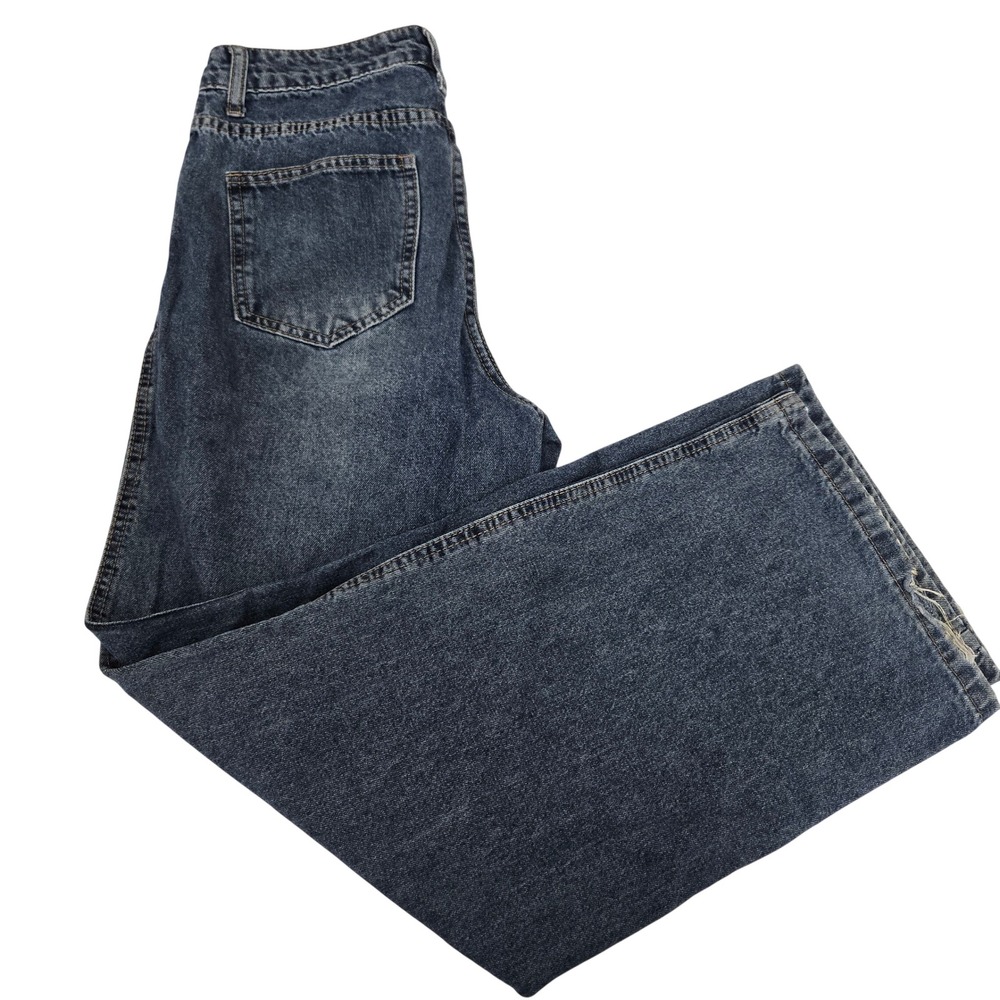 DAZY Jeans Wide Leg Blue Denim Distressed Junior Size S Skater Y2K - Picture 7 of 7